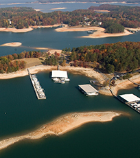 aerial view of lake lanier