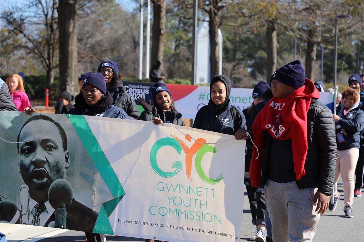 Group of people at the martin luther king parade