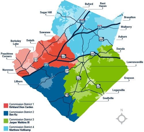 Gwinnett Board of Commissioners District Map