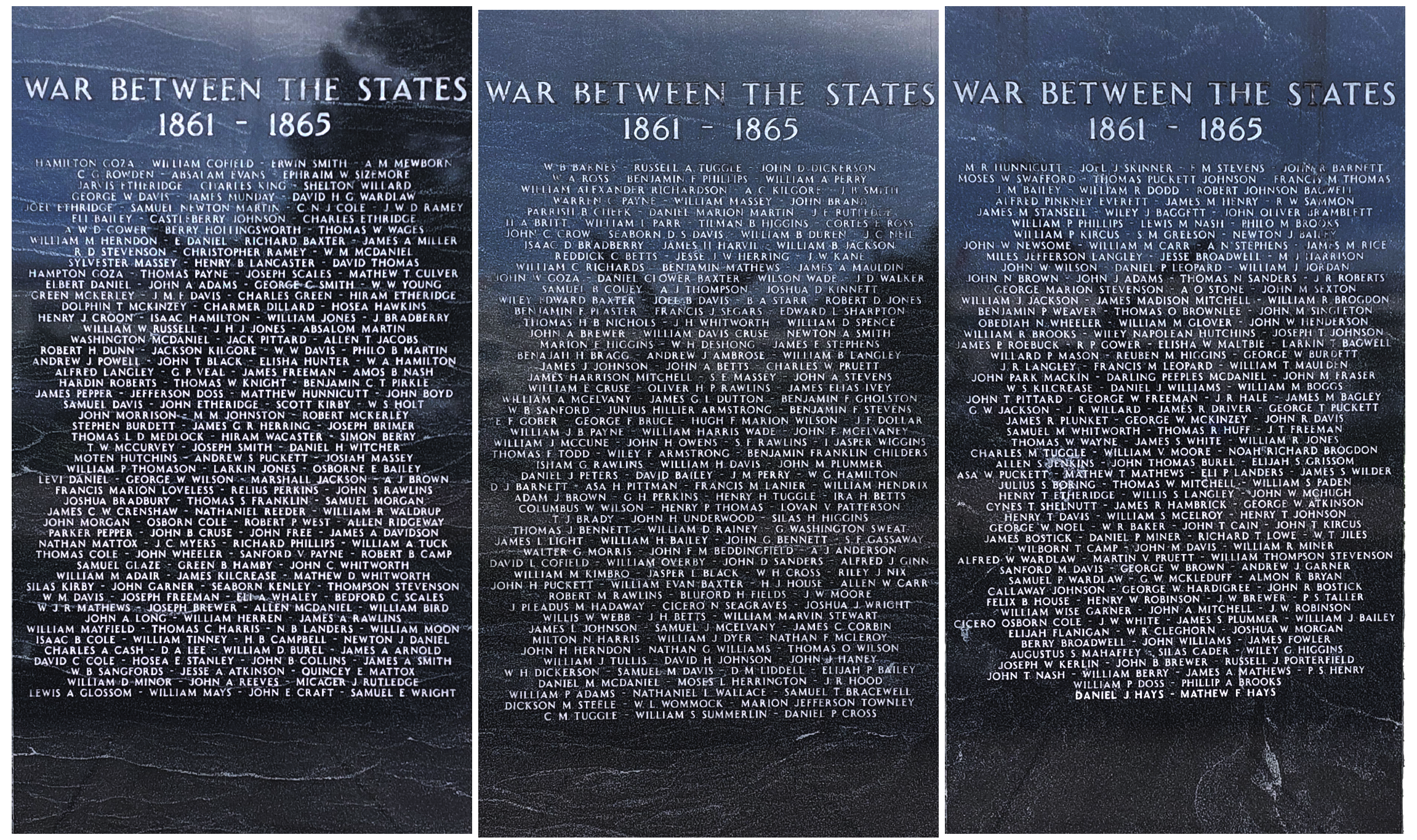Image of Markers representing those lost during the American Civil War.