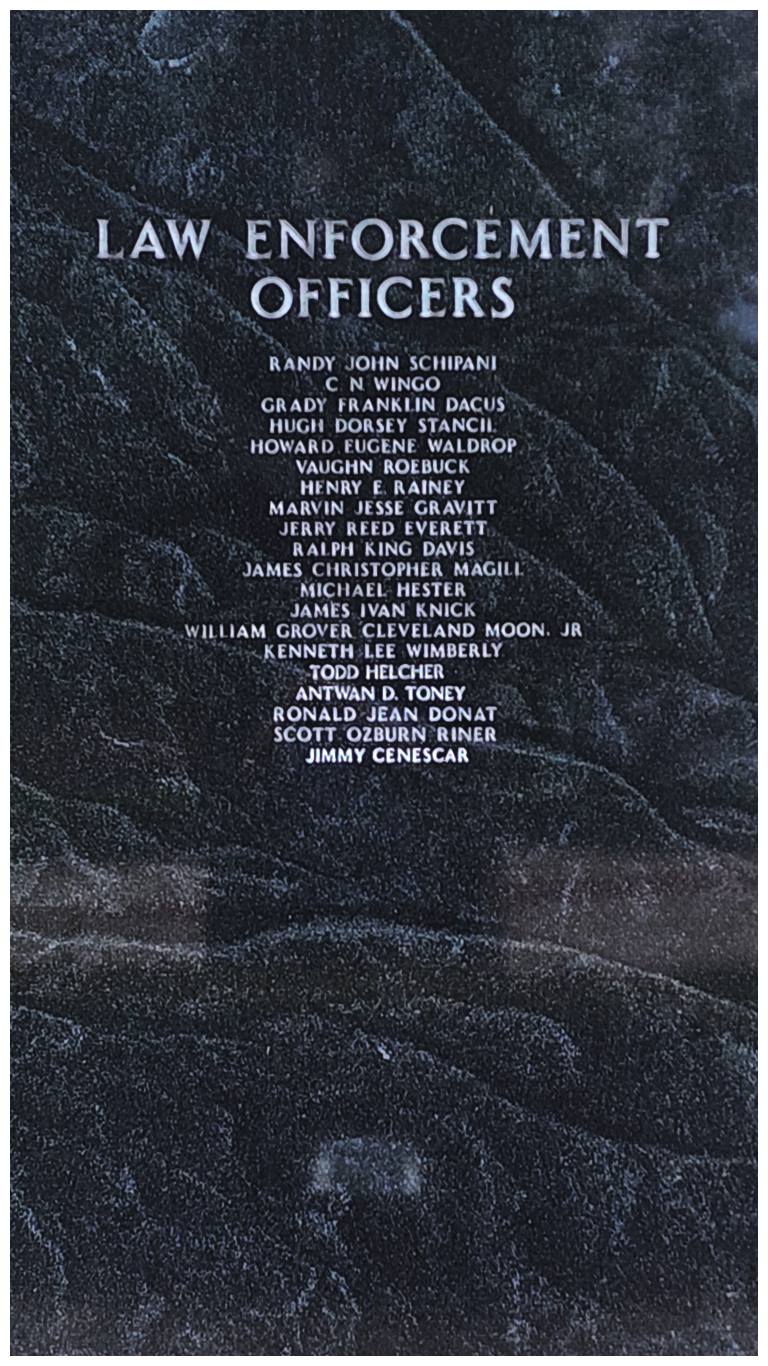 Image of Marker #11 representing Gwinnett County's fallen law enformcement heroes.